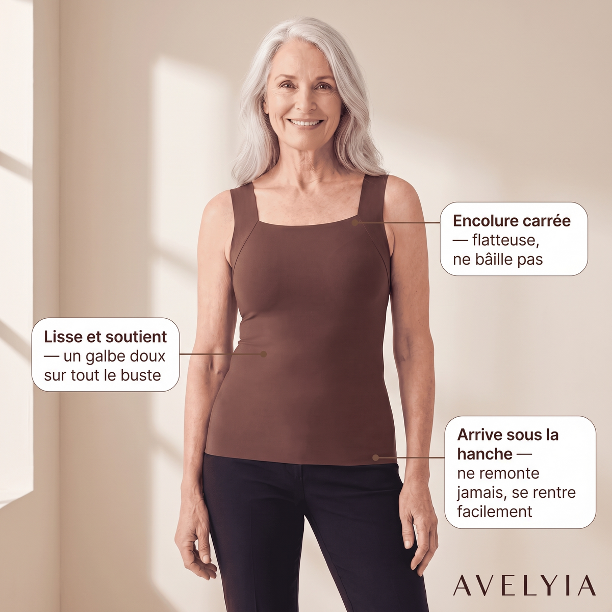 Débardeur sculptant à soutien-gorge intégré Avelyia