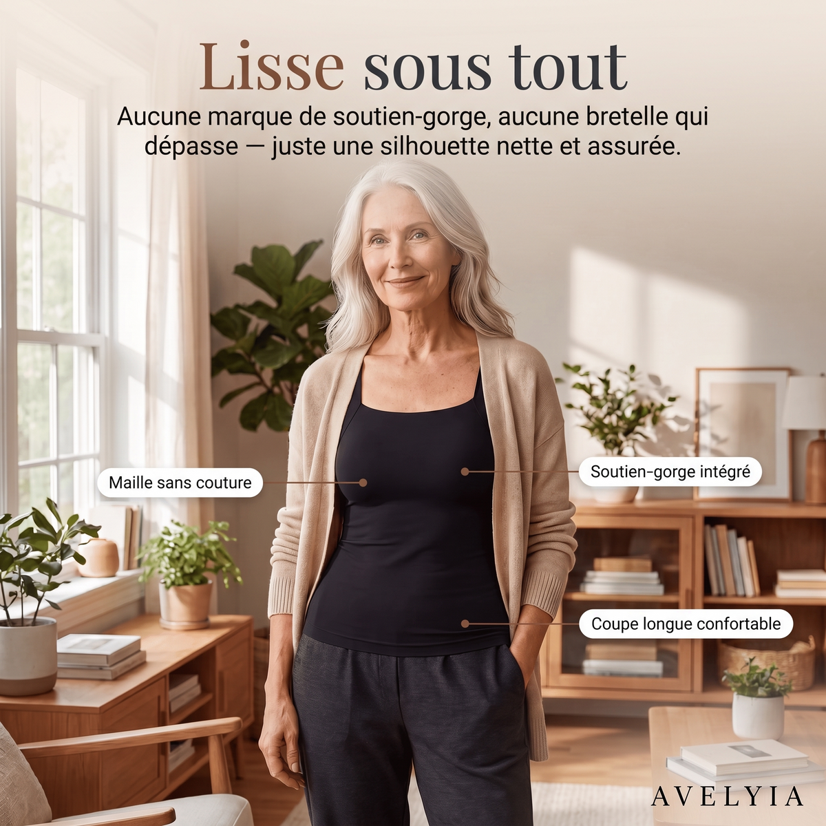 Débardeur sculptant à soutien-gorge intégré Avelyia